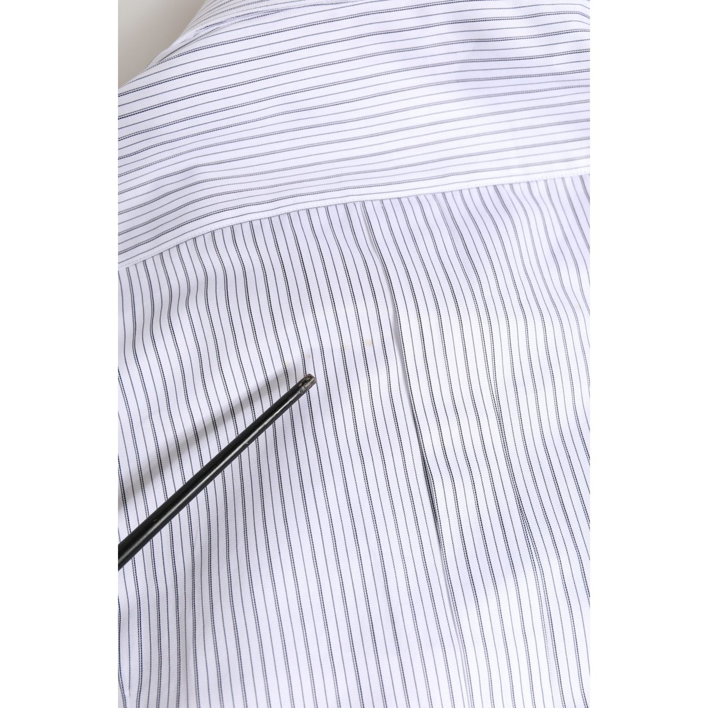 Dolce & Gabbana White Stripes Long Sleeves GOLD Dress Shirt Dolce & Gabbana