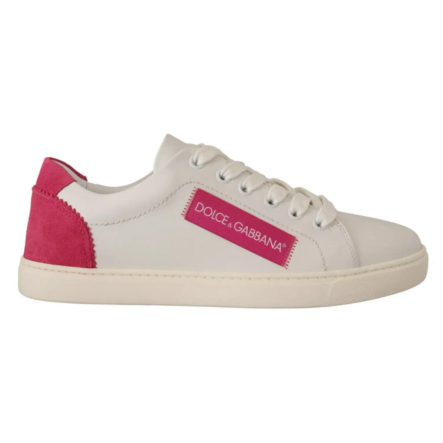 Dolce & Gabbana White Suede Leather Low Top Sneakers Shoes Dolce & Gabbana