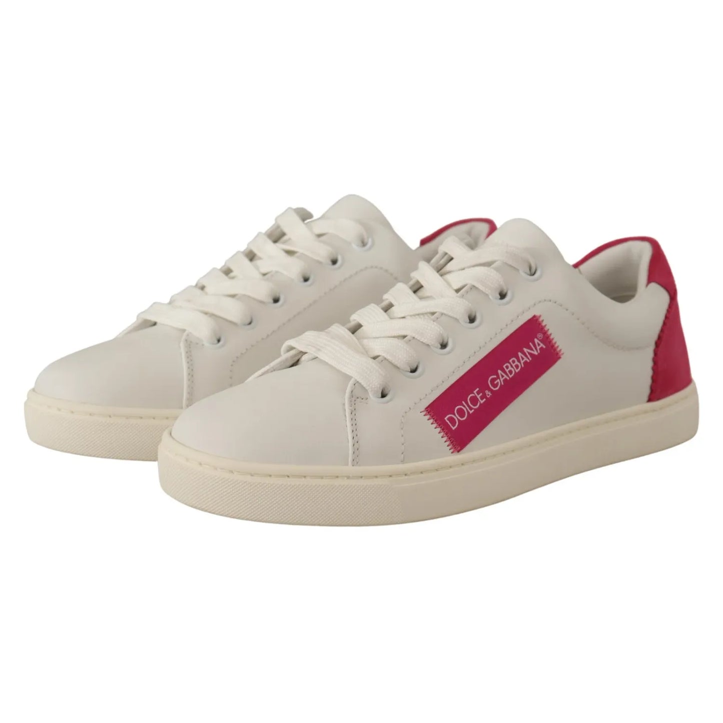 Dolce & Gabbana White Suede Leather Low Top Sneakers Shoes Dolce & Gabbana