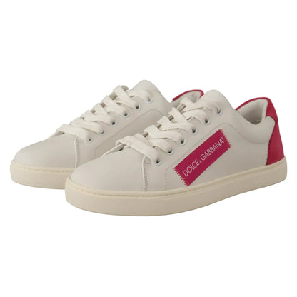 Dolce & Gabbana White Suede Leather Low Top Sneakers Shoes Dolce & Gabbana