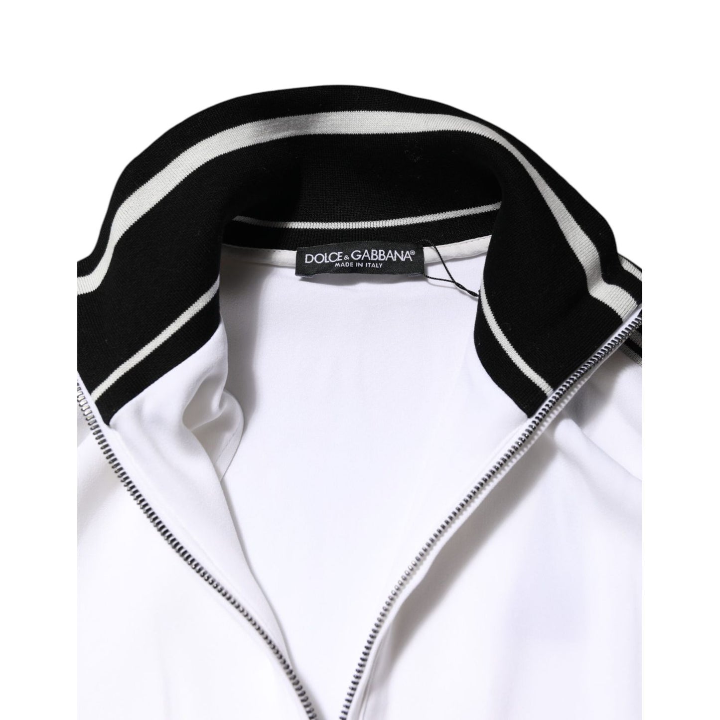 Dolce & Gabbana White Viscose Logo Women Full Zip Jacket