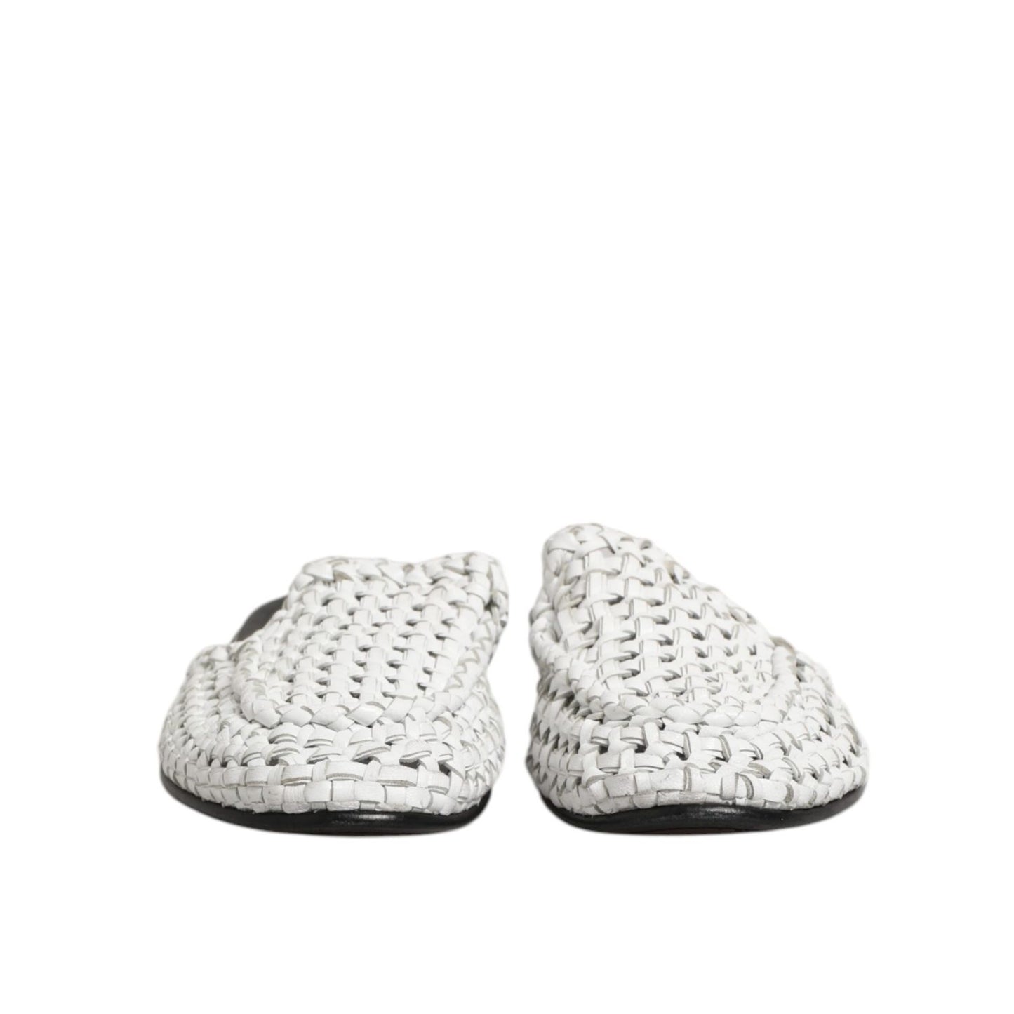 Dolce & Gabbana White Woven Slides MULES Men Sandals Shoes Dolce & Gabbana