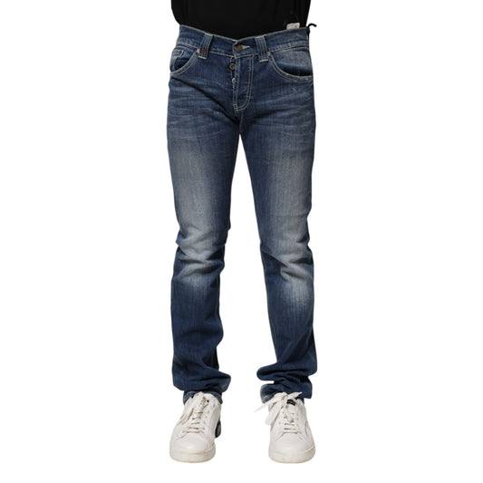 Dondup Blue Washed Skinny Fit Casual Men Denim Jeans Dondup
