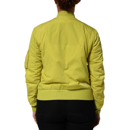 Dondup Yellow Polyamide Zipper Bomber Women’s Jacket