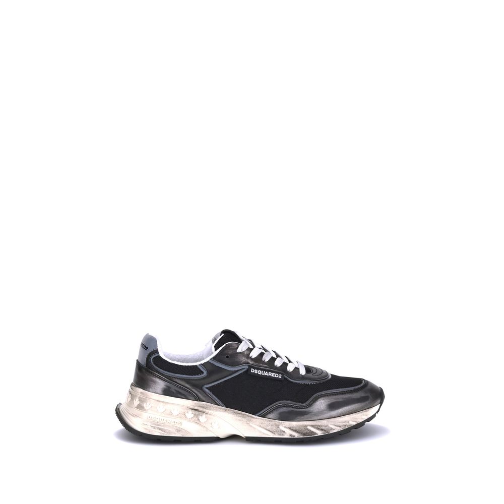 Dsquared² Black Calf Leather Bos Taurus Athletic Sneakers Dsquared²