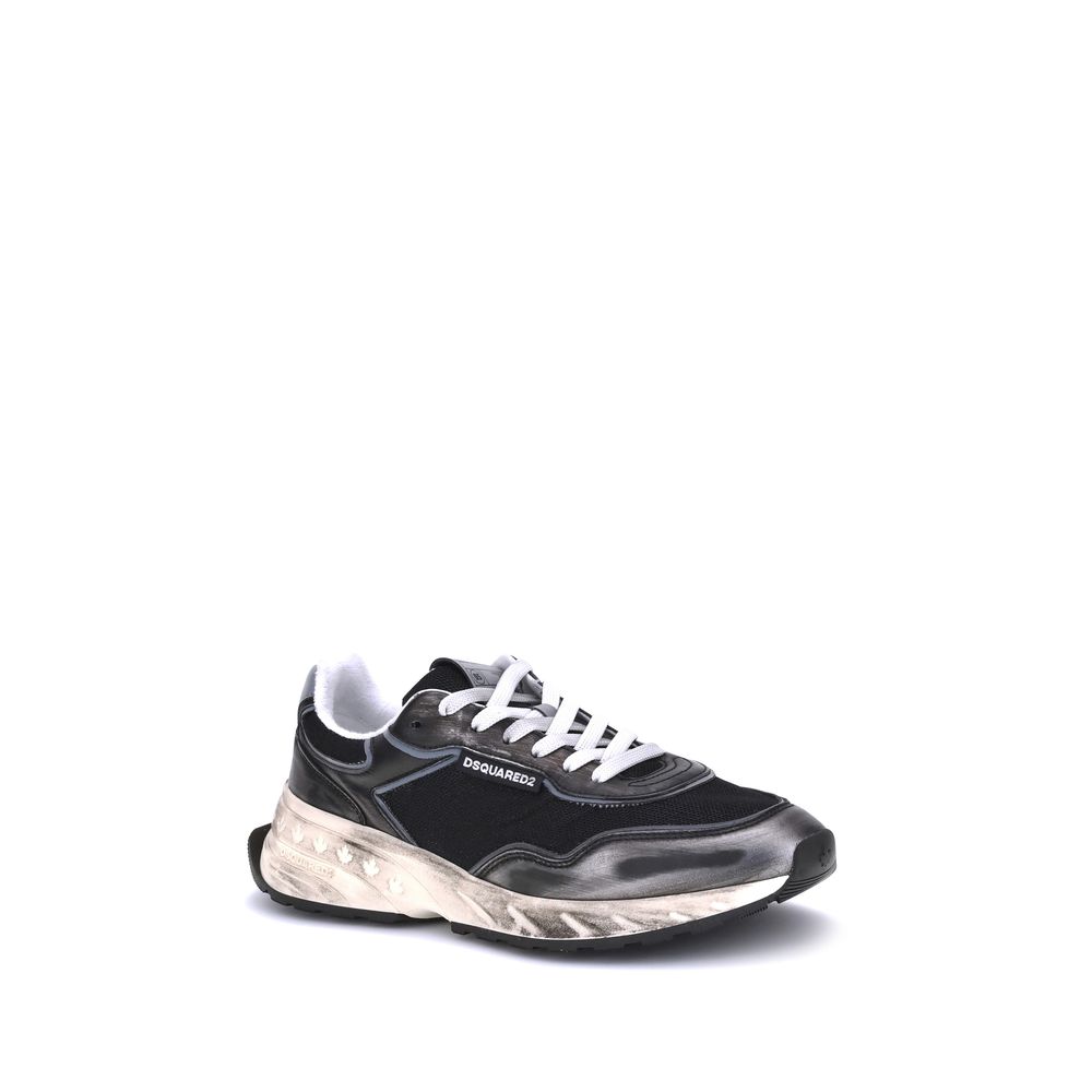 Dsquared² Black Calf Leather Bos Taurus Athletic Sneakers Dsquared²