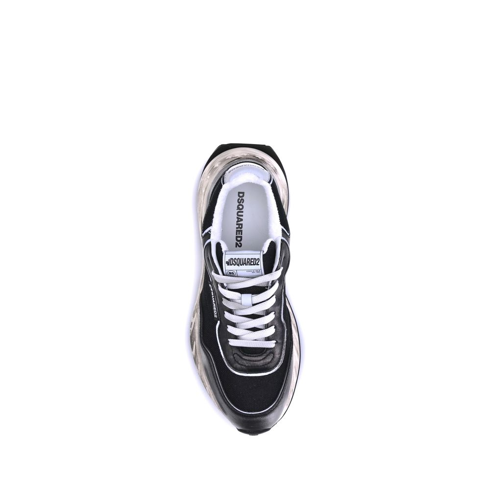 Dsquared² Black Calf Leather Bos Taurus Athletic Sneakers Dsquared²
