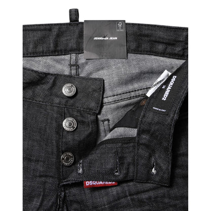Dsquared² Black Cotton Low Waist Skinny Denim Jeans Dsquared²