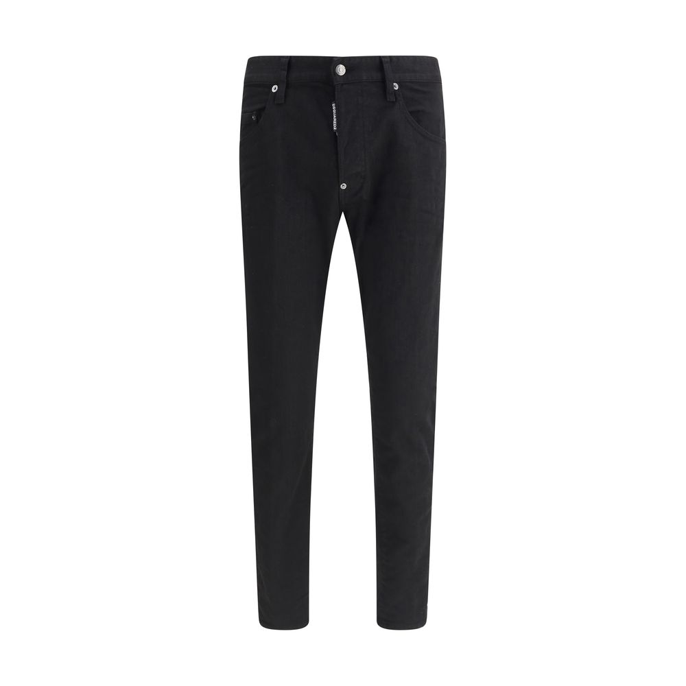 Dsquared² Black Cotton Straight-Leg Jeans Dsquared²