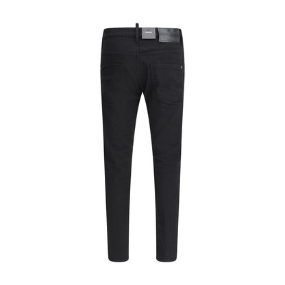 Dsquared² Black Cotton Straight-Leg Jeans Dsquared²