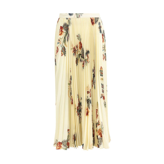 Etro Yellow Polyester Midi Skirt Etro
