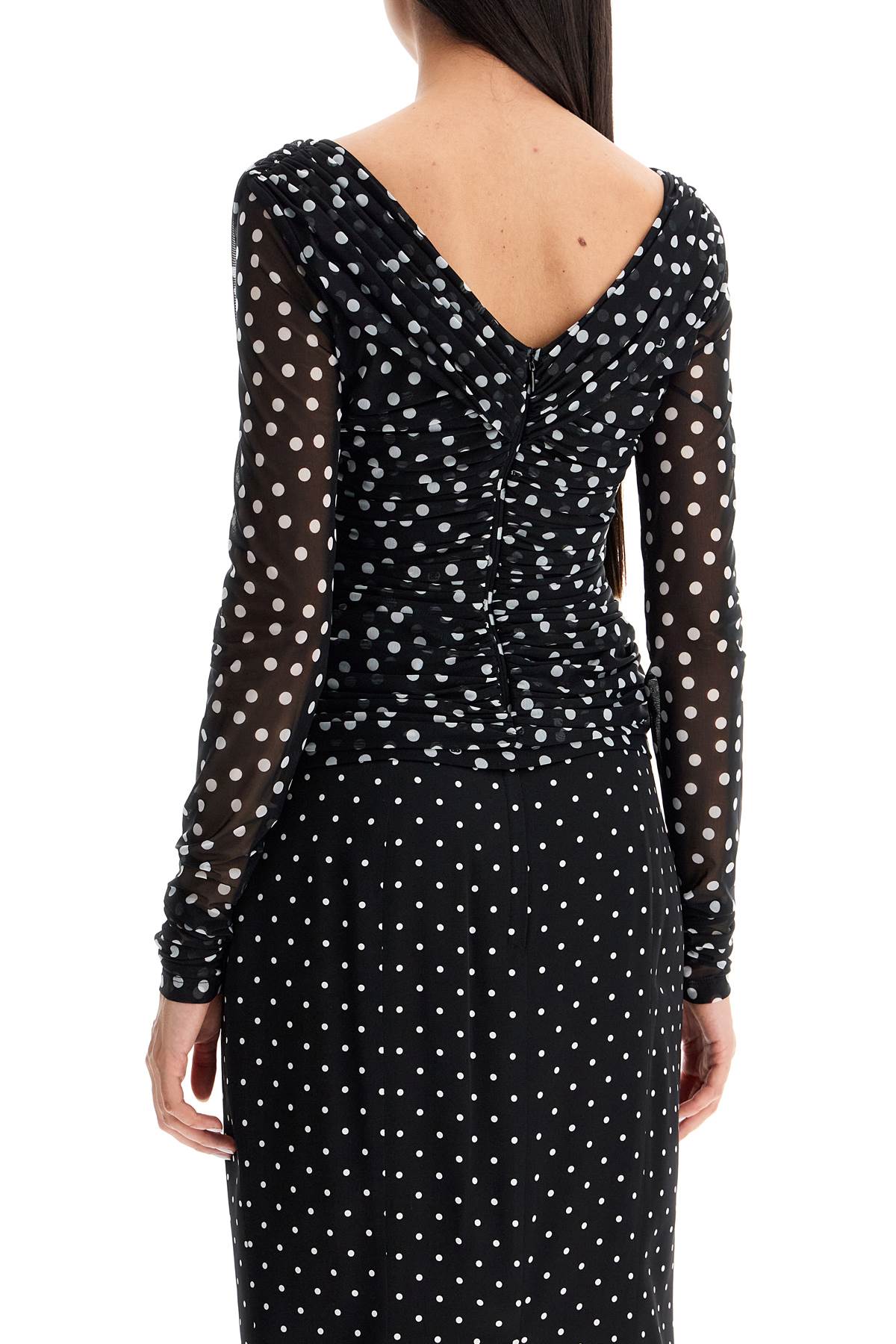 Dolce & Gabbana polka dot draped top with Topwear Dolce & Gabbana