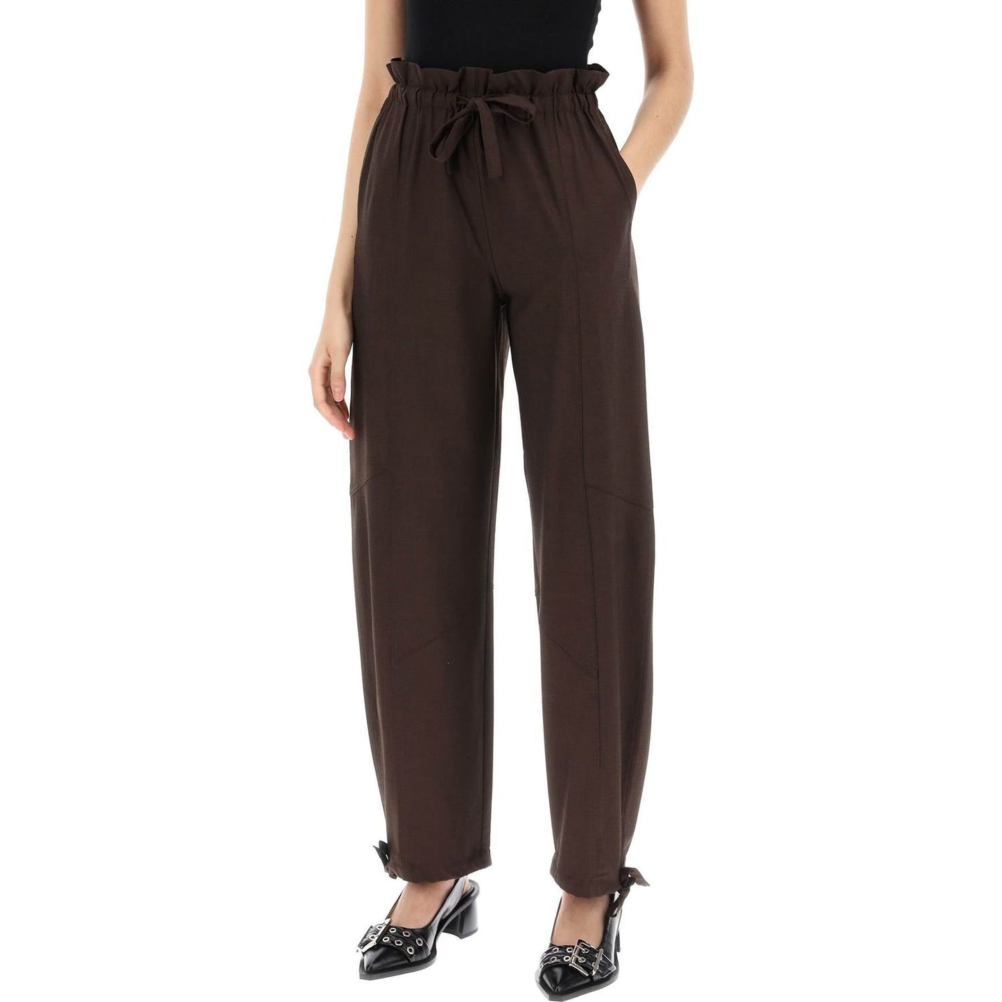 Ganni drapey pants in lenz Trousers Ganni