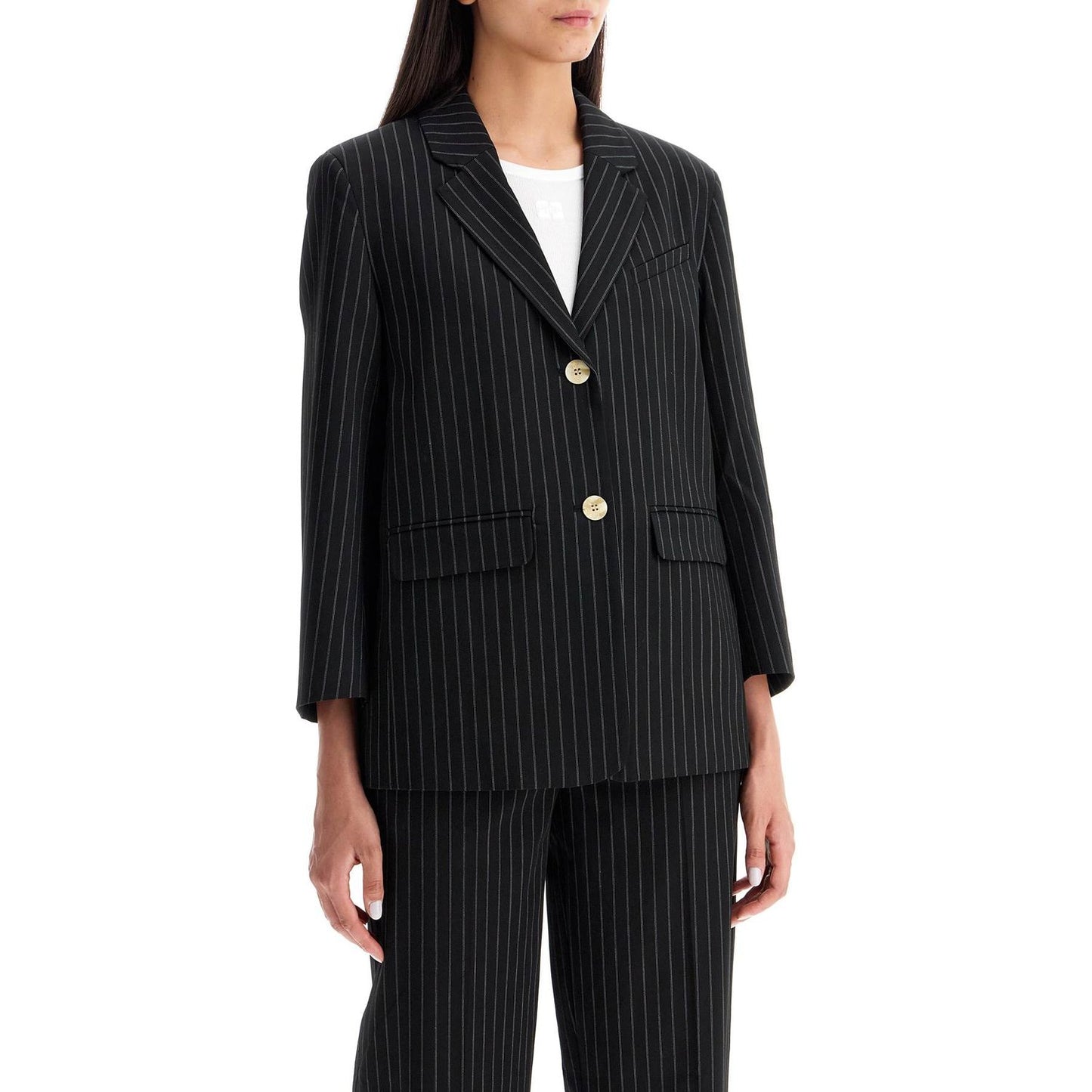 Ganni striped boxy blazer