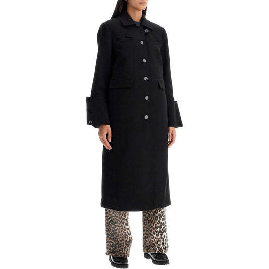 Ganni long single-breasted coat Jackets Ganni