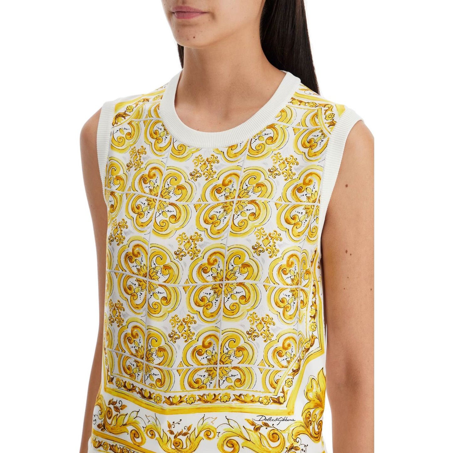 Dolce & Gabbana "silk sleeveless top with mai Topwear Dolce & Gabbana