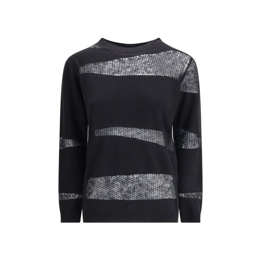 Fabiana Filippi Black Fleece Wool Cashmere Sweater Fabiana Filippi