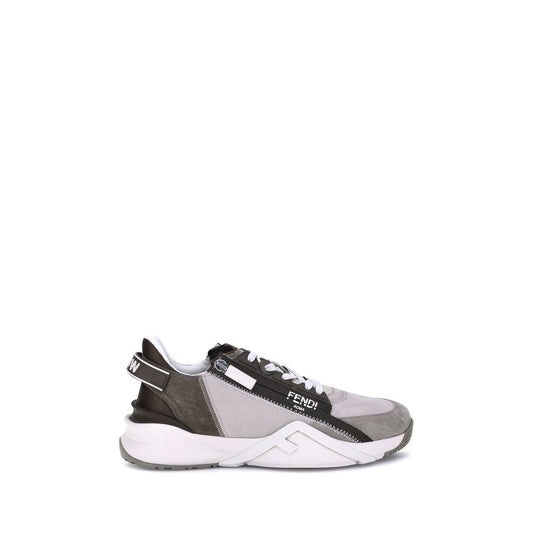 Fendi Beige Calf Leather Bos Taurus Low Top Sneakers Fendi
