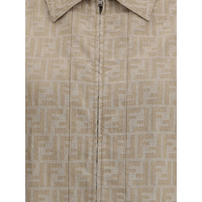 Fendi Beige Cotton Denim Jacket Fendi