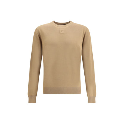 Fendi Beige Fleece Wool Sweatshirt Fendi
