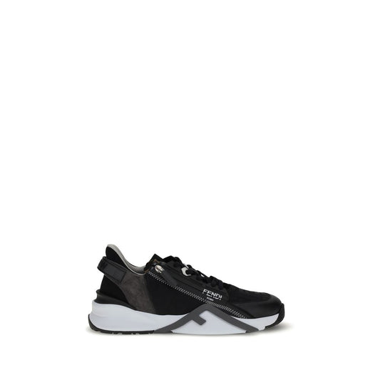 Fendi Gray Calf Leather Bos Taurus Athletic Sneakers Fendi