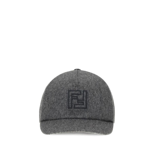 Fendi Gray Wool Cap (Baseball Hat) Fendi
