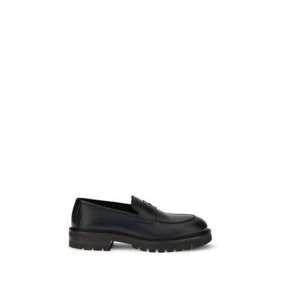 Ferragamo Black Rubber Slip-On Loafers