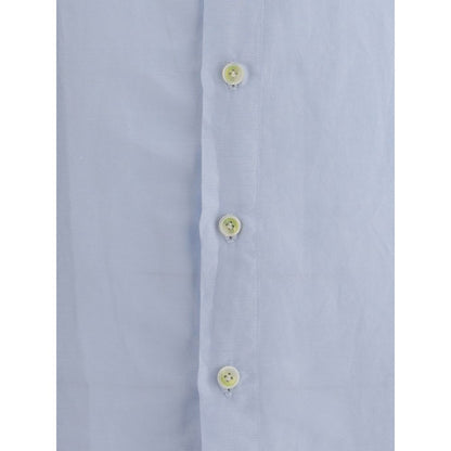 Finamore Light Blue Linen Dress Shirt Finamore