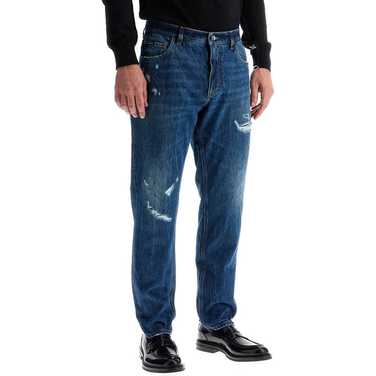 Dolce & Gabbana distressed denim loose fit jeans for men