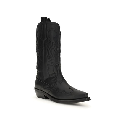 Ganni Black Recycled Leather Boots