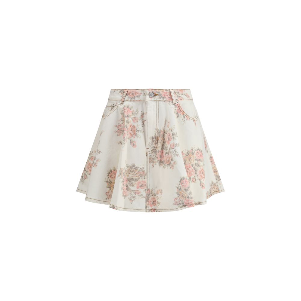 Ganni Multicolor Denim Skirt Ganni