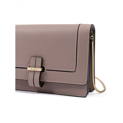 Giada Powder Pink Leather Clutch Bag Giada