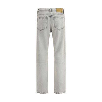 Haikure Light Blue Cotton Straight-Leg Jeans