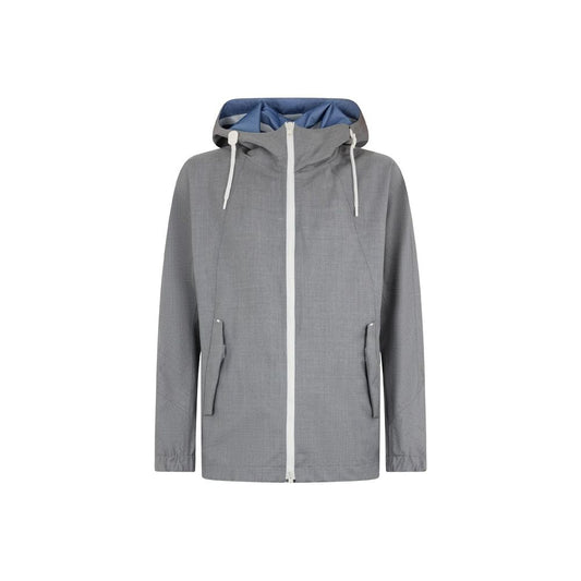 Herno Gray Virgin Wool Shell Jacket