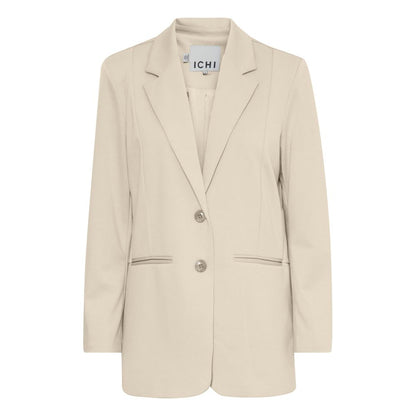 ICHI Beige Recycled Polyester Blazer ICHI