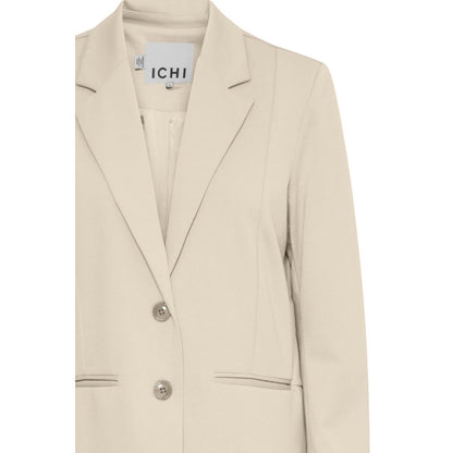 ICHI Beige Recycled Polyester Blazer ICHI