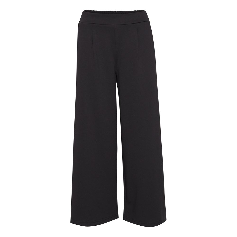 ICHI Black Recycled Polyester Flared Pants