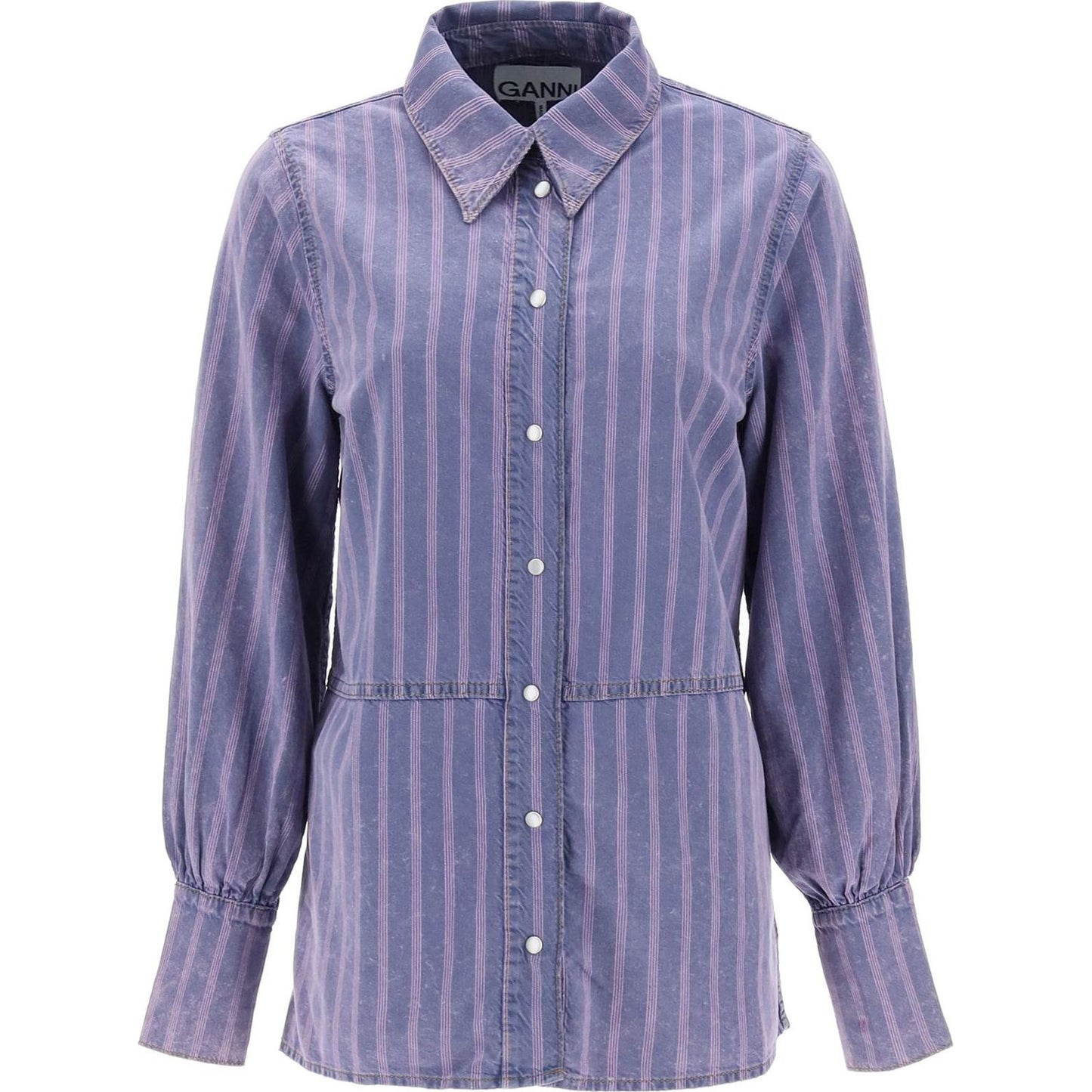 Ganni striped denim shirt Topwear Ganni