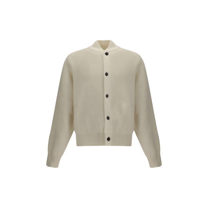Jacquemus White Fleece Wool Cardigan