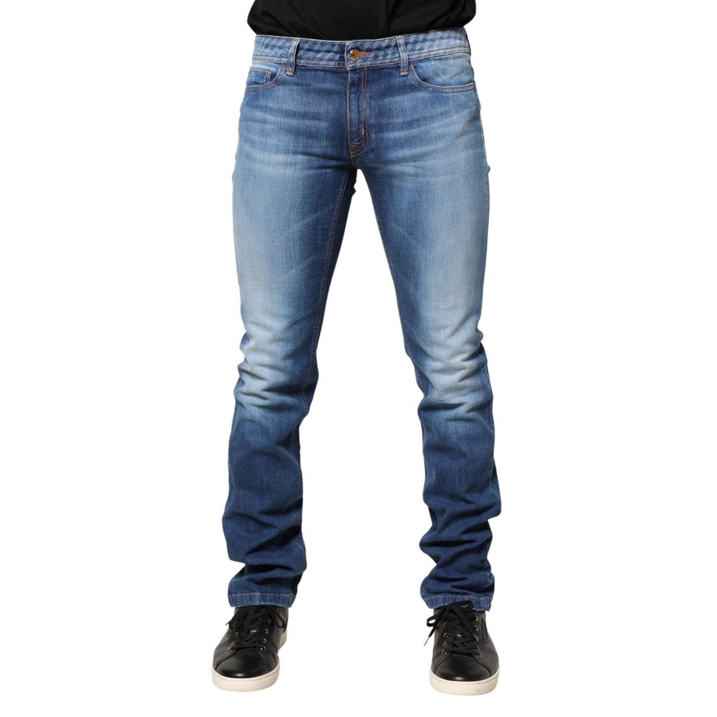 Just Cavalli Blue Washed Mid Waist Skinny Denim Trouser Jeans Just Cavalli