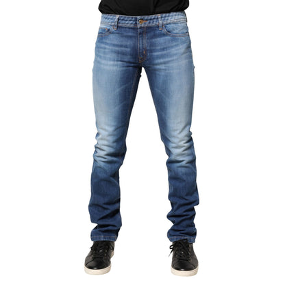 Just Cavalli Blue Washed Mid Waist Skinny Denim Trouser Jeans Just Cavalli