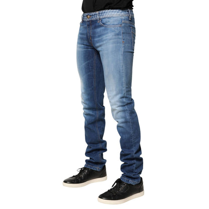 Just Cavalli Blue Washed Mid Waist Skinny Denim Trouser Jeans Just Cavalli