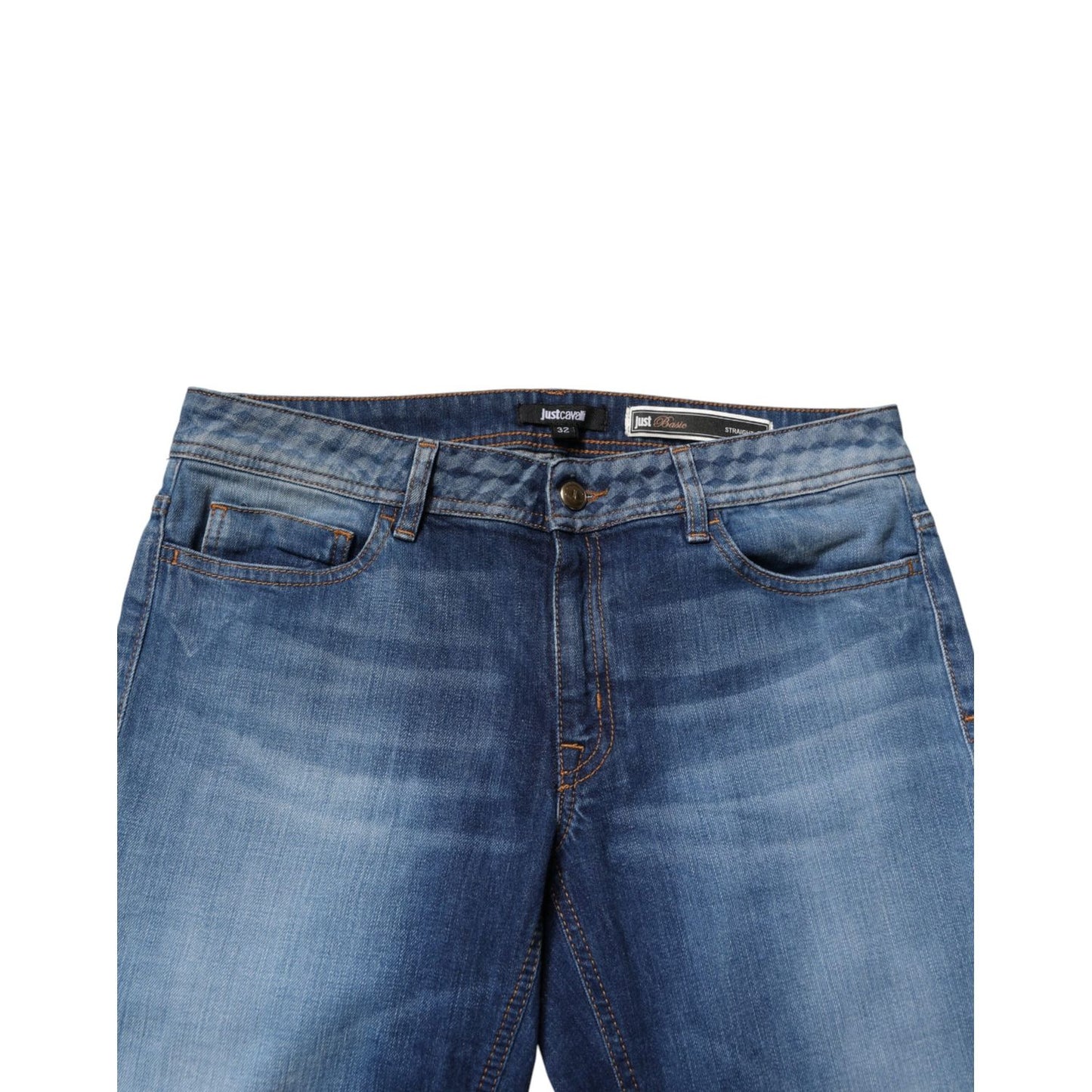 Just Cavalli Blue Washed Mid Waist Skinny Denim Trouser Jeans Just Cavalli