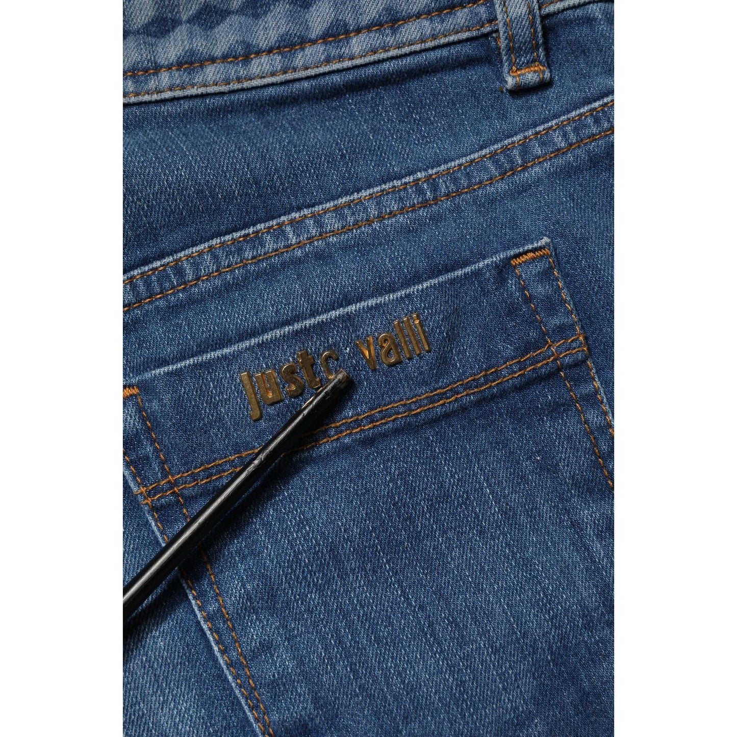 Just Cavalli Blue Washed Mid Waist Skinny Denim Trouser Jeans Just Cavalli