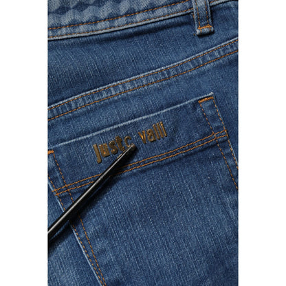 Just Cavalli Blue Washed Mid Waist Skinny Denim Trouser Jeans Just Cavalli