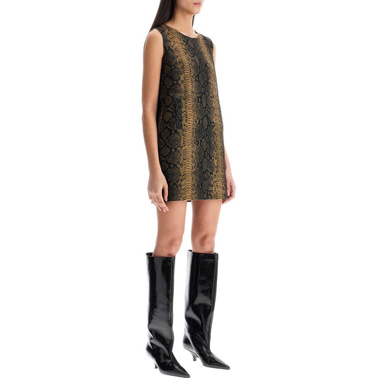 Norma Kamali brown python print sleeveless mini dress Dresses Norma Kamali Dark Slate Gray