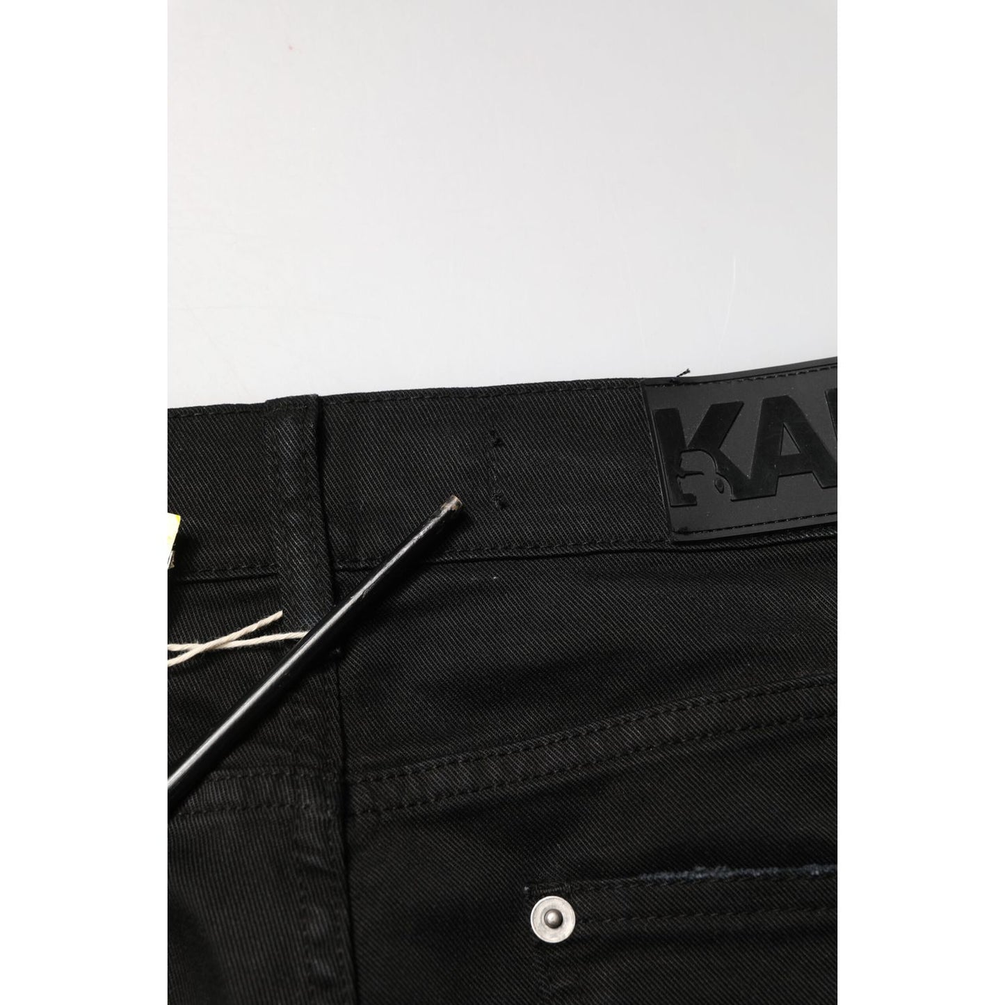 Karl Lagerfeld Black Tattered Men Skinny Denim Trouser Jeans Karl Lagerfeld