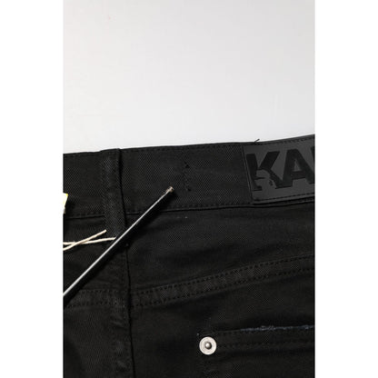 Karl Lagerfeld Black Tattered Men Skinny Denim Trouser Jeans Karl Lagerfeld