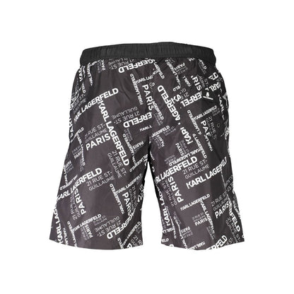 Karl Lagerfeld Nero Polyester Men Swimwear Boxer