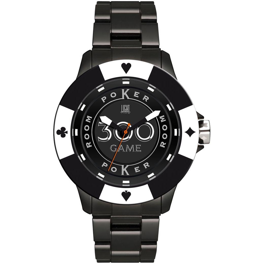 LIGHT TIME Mod. POKER - Black - White WATCHES LIGHT TIME